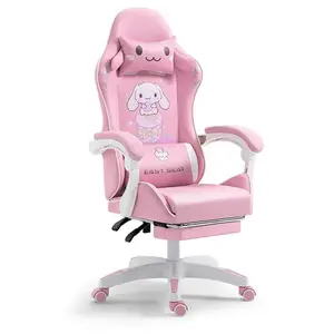 Lovely bedroom office E-sport cartoon gaming chair with pillow gaming chair pink