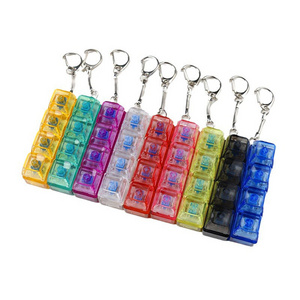 PC Transparent Material Switch Tester 2/3/4 Keys RGB Keychain Custom Relieve Stress Keyboard Fidget Toy