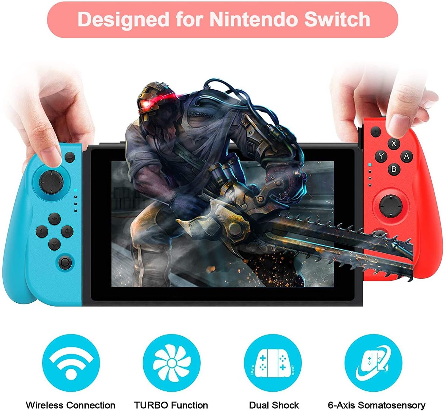 Ancreu Game Switch Wireless Controller Left Right BT Gamepad for Nintend Switch NS Handle Grip