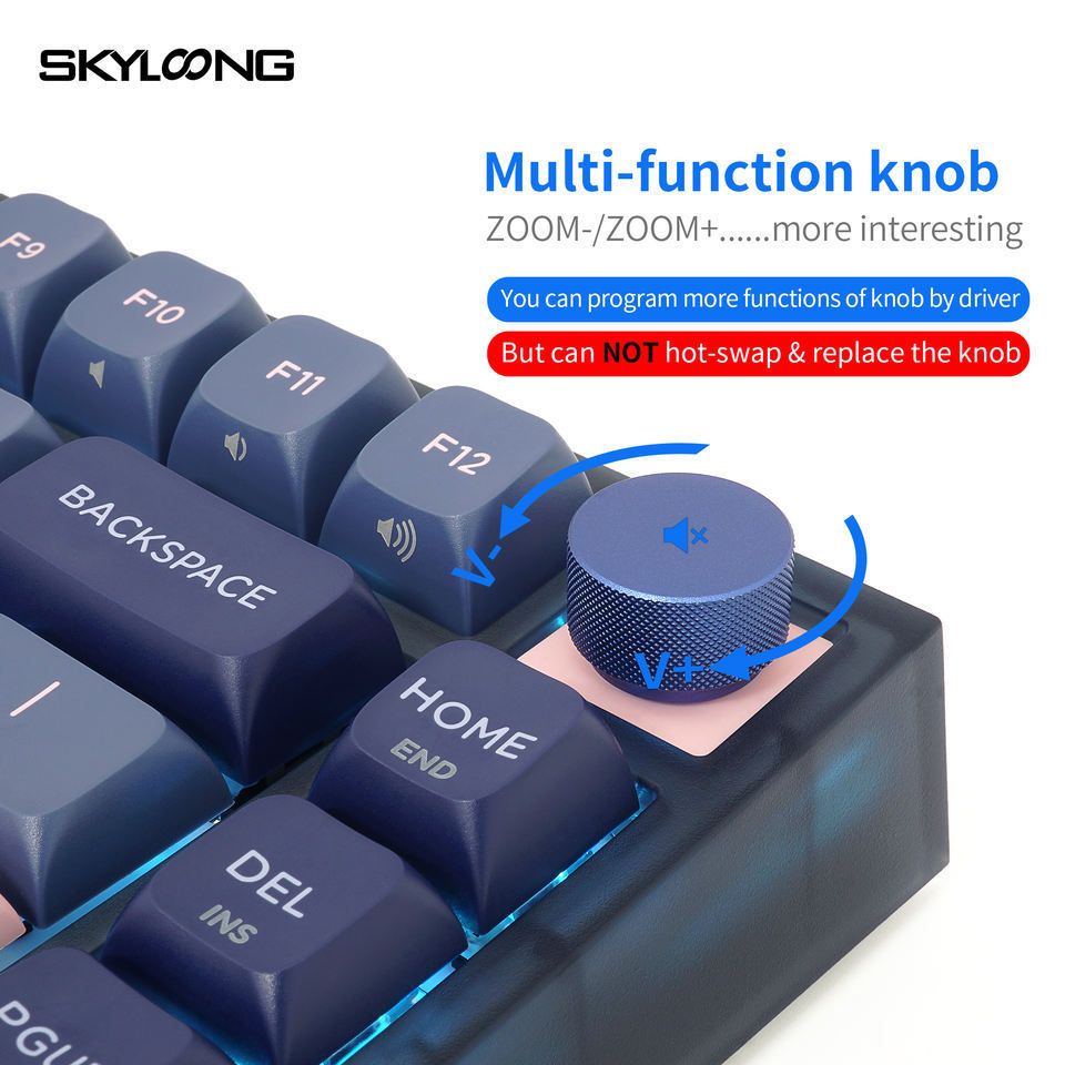 Ancreu Skyloong GK75 Optical Switches Single Backlight PBT Keycaps Wired Gaming Keyboard