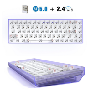 Ancreu Hotswap DIY Gaming Mechanical Keyboard Kit Wireless 2 Mode for 3/5 Pins Switches for Cherry MX Gateron Kailh