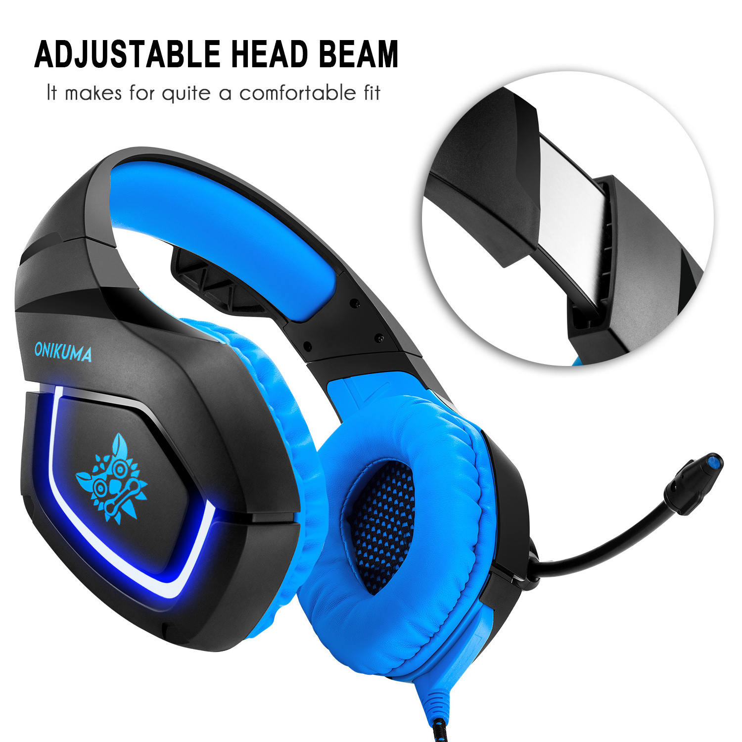 Ancreu ONIKUMA K1-B PS4 Headset Casque PC Gamer Bass Gaming Headphones with Microphone for New Xbox