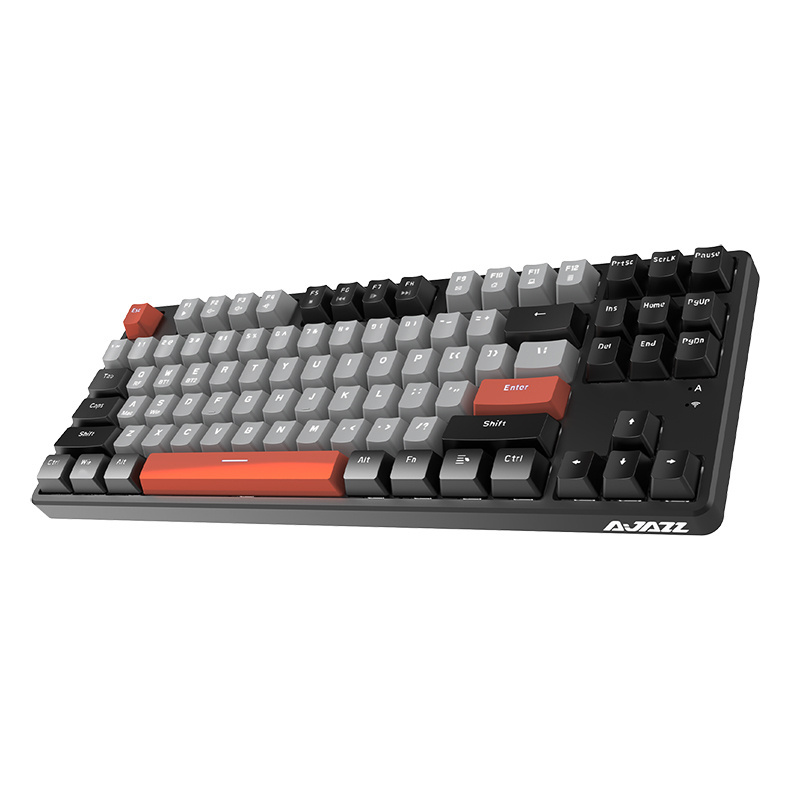 AJAZZ AK871 BT 2.4G Dual-mode Wireless Gaming Mechanical Keyboard 87 Keys Hot Swap Keyboards Red Switch