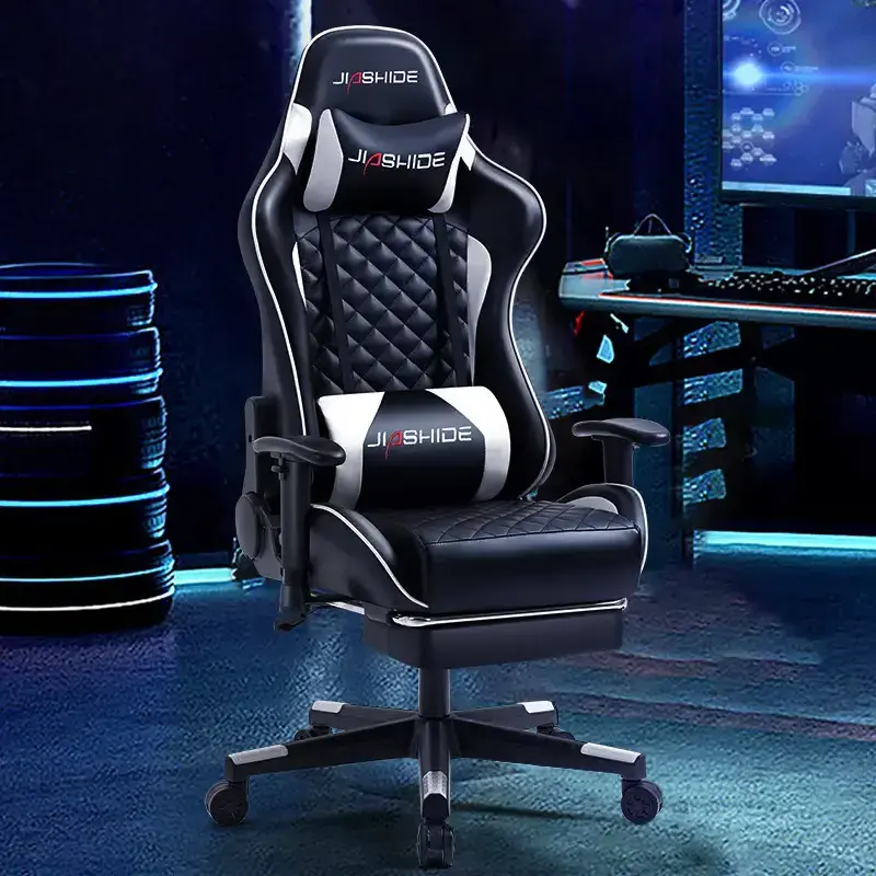 High back comfortable soft cushion racing gaming chair with footrest E-sport gaming chair