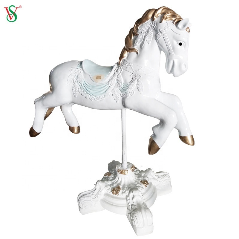 Fun amusemetn park plastic fiberglass 3d winged fantasy  carousel horse mold figurines