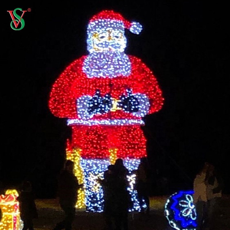 Outdoor Used IP65 3D Motif Light Holiday Decoration Large Santa Clause 3D Motif Light