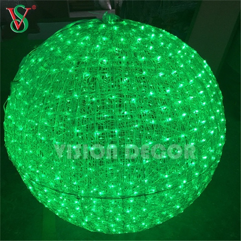 Size 60CM 3D Outdoor Large Hanging Ball Lights LED Christmas Sphere with Acrylic