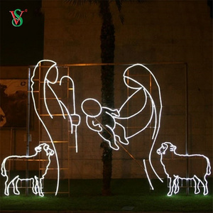 Jesus Nativity Virgin Maria Motif Light 2D Rope LED Light for Outdoor