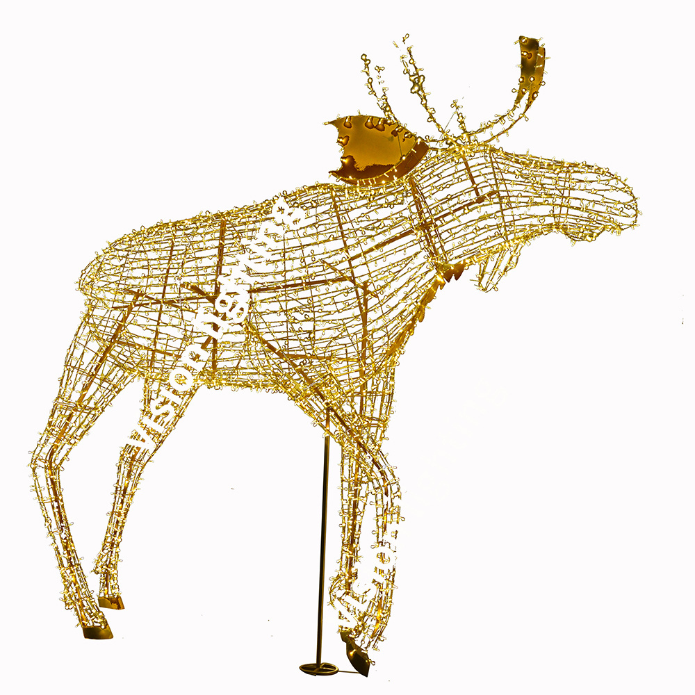 Landscape Christmas decoration Outdoor use IP65 Hot sale animal sculpture led reindeer 3D motif light