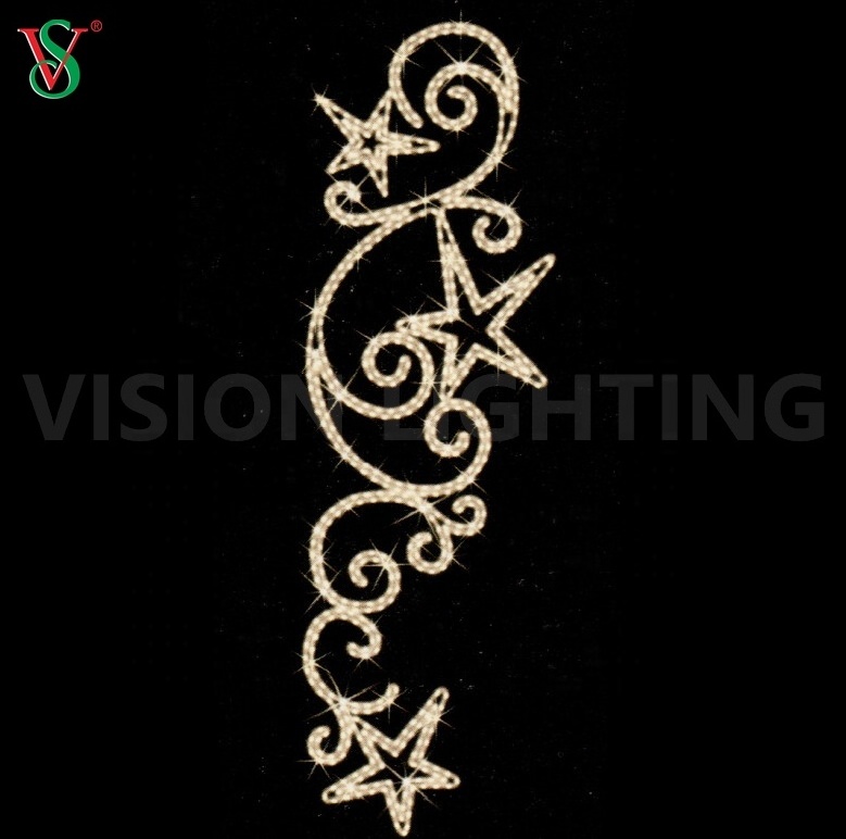 2D Motif Pattern Christmas Decoration Lighting Frame Rope Led Light Street Pole