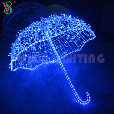 Outdoor Christmas holiday road street decoration 3d led hanging umbrella motif lights