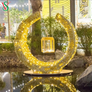 Outdoor string muslim holiday ball latern star moon LED ramadan mubarak light