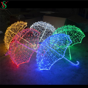 Wholesale outdoor across christmas street decorative led waterproof umbrella motif lights