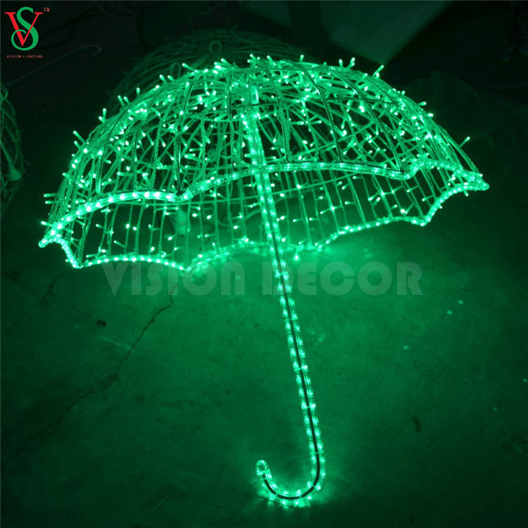 Wholesale outdoor across christmas street decorative led waterproof umbrella motif lights