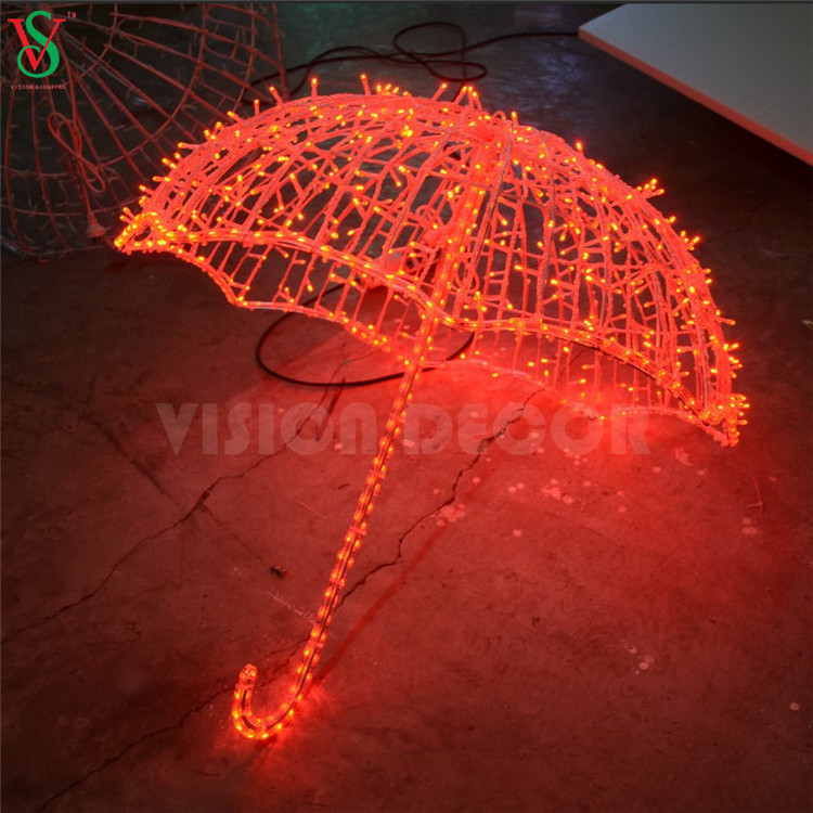 Wholesale outdoor across christmas street decorative led waterproof umbrella motif lights