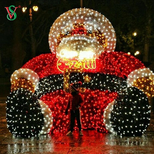 Outdoor Used IP65 3D Motif Light Holiday Decoration Large Santa Clause 3D Motif Light