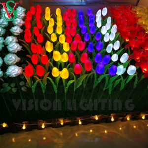 Wholesale DMX/SPI WS2811 Pixel RGB Artificial Flower Led Tulip Lights for Outdoor Landscape Decoration