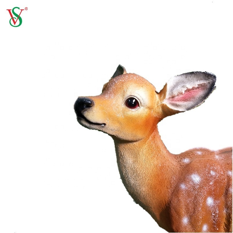 Fiberglass Animal Sculpture of Spotted Deer Animal Model Statue Sika Deer Custom Hotel Garden Decoration Cartoon Animals