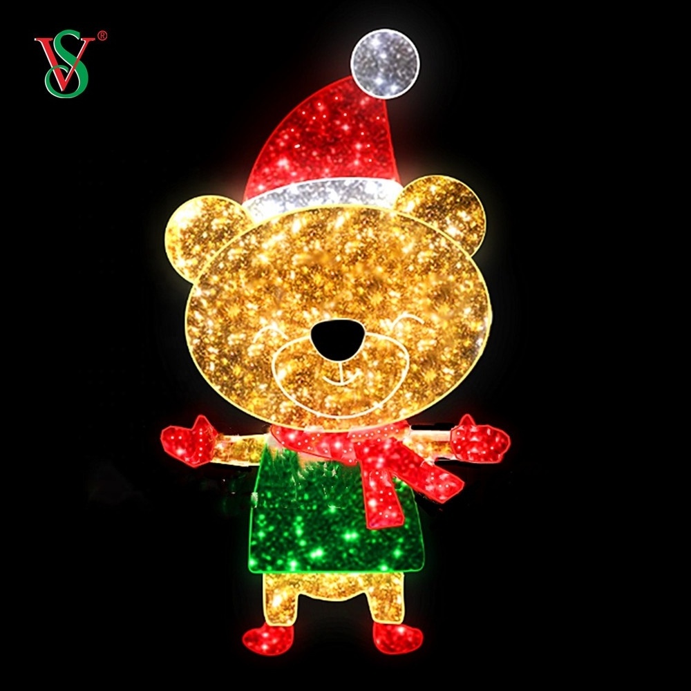 Outdoor Lighting Use Water Shopping Mall Business Center Santa Clause Christmas Decoration 2D Selfie LED Motif Lights