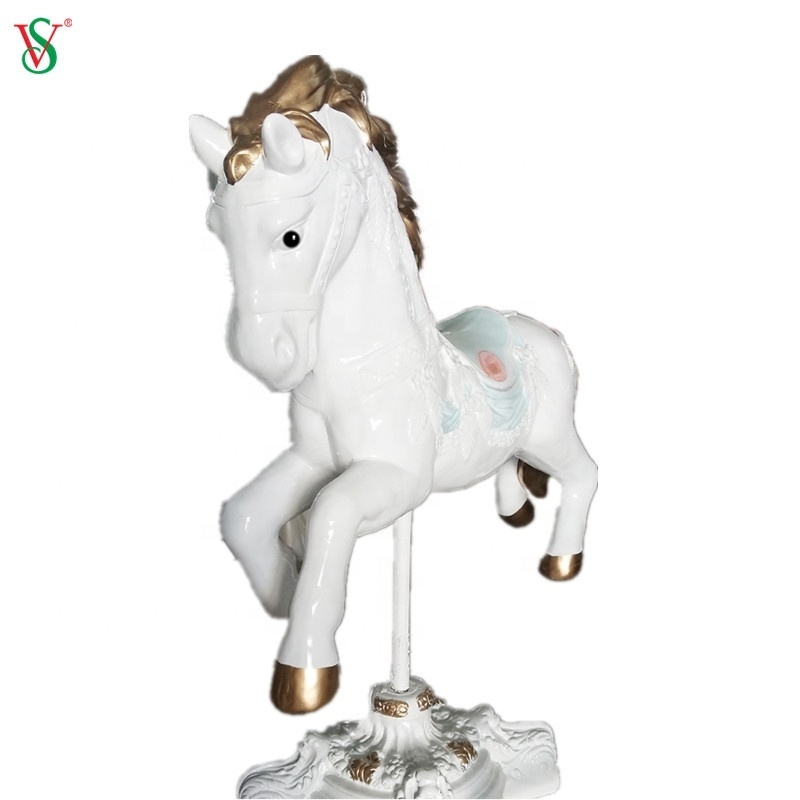 Fun amusemetn park plastic fiberglass 3d winged fantasy  carousel horse mold figurines