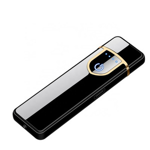 USB Charging Heat Coil Lighter, Metal Windproof Electronic Fingerprint Induction Cigarette Lighter