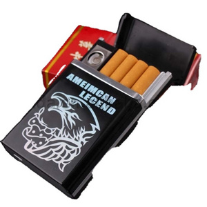 ROHS Certification Wholesale Customized Logo Cigarette Case With Lighter