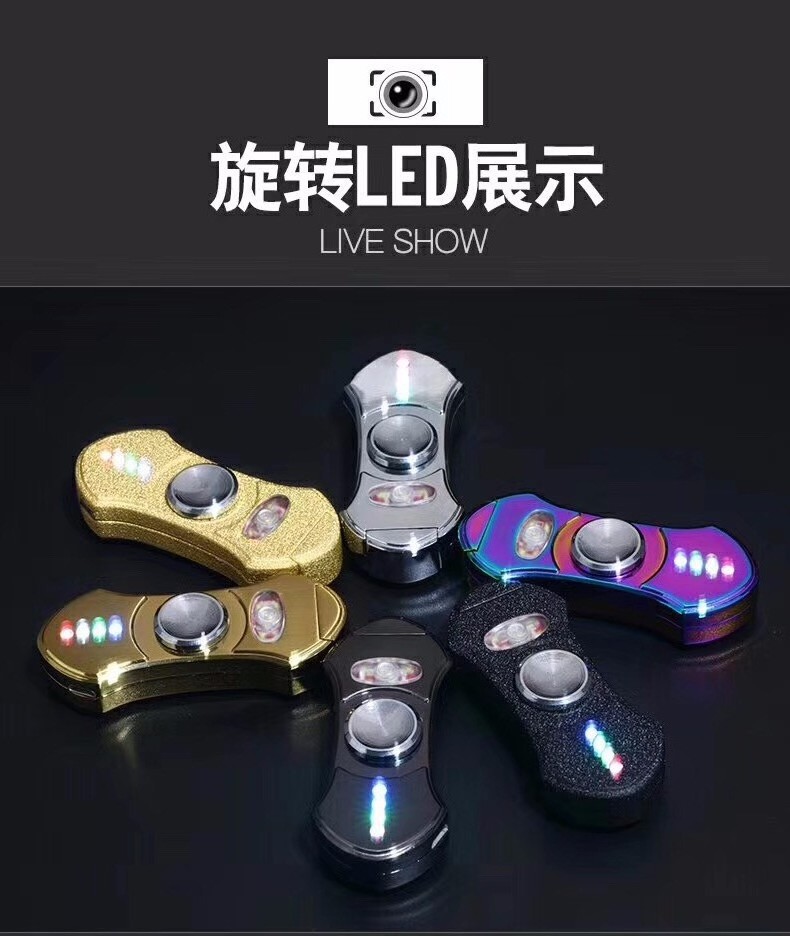 Factory wholesale flameless electric Fidget Spinner Plasma USB double ARC Lighter