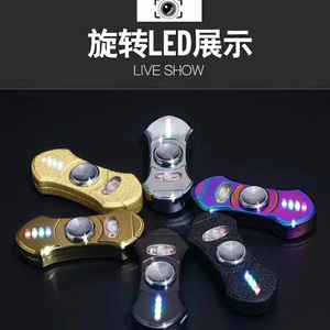 Factory wholesale flameless electric Fidget Spinner Plasma USB double ARC Lighter