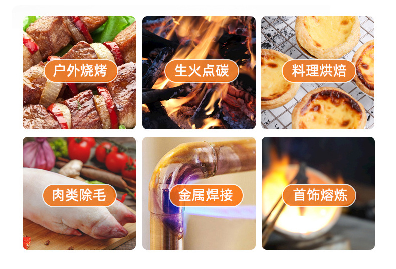 Wholesale Custom Logo  Butane Gas Torch Flame Lighter for Camping BBQ kitchen