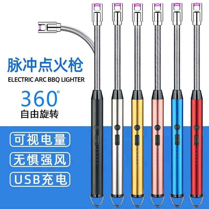 Rechargeable Flameless LED Button electronic arc Candle lighter for camping