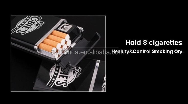 ROHS Certification Wholesale Customized Logo Cigarette Case With Lighter