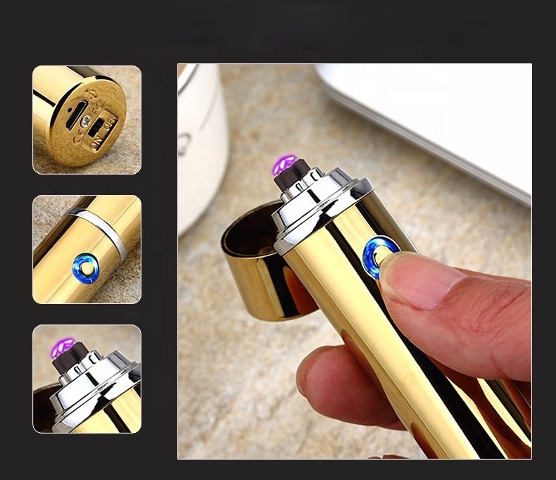 CE Certificate Electronic Cigarette Lighter Eco-Friendly USB Charging Electric Double Arc Lighter