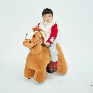 LULU electric 6v plush motorized animal rides horse for children