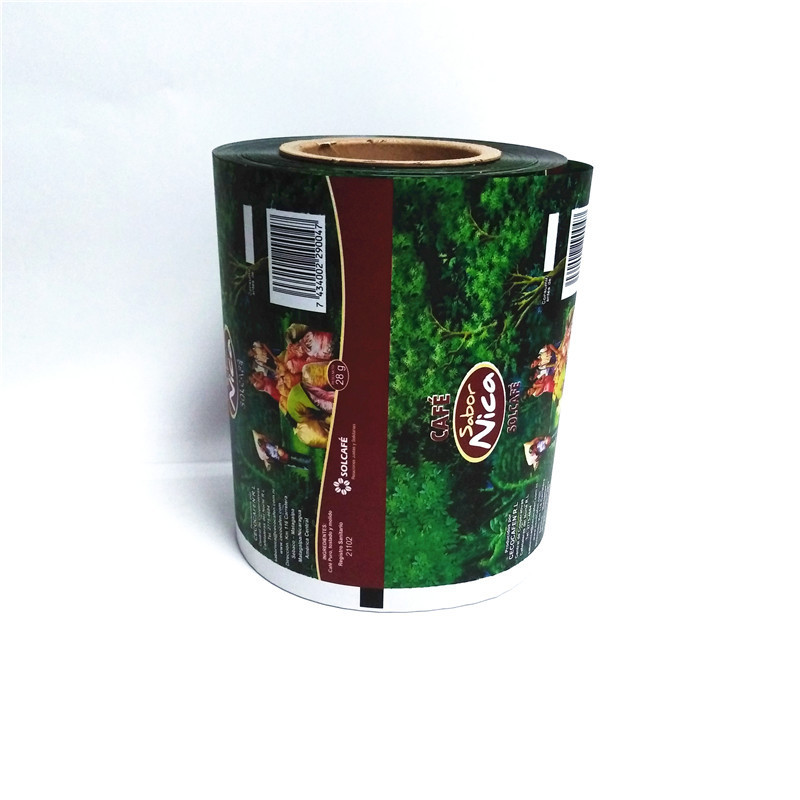 printed aluminum foil ground coffee packaging/coffee packaging bag with one ways valve/coffee wrapping film