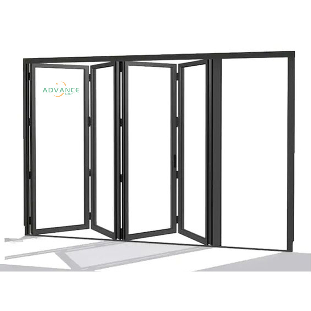 Cheap Custom Veranda Exterior Accordion Bifold Door Glass Sliding Patio Bi-Folding Bifold Aluminum Bi Folding Door