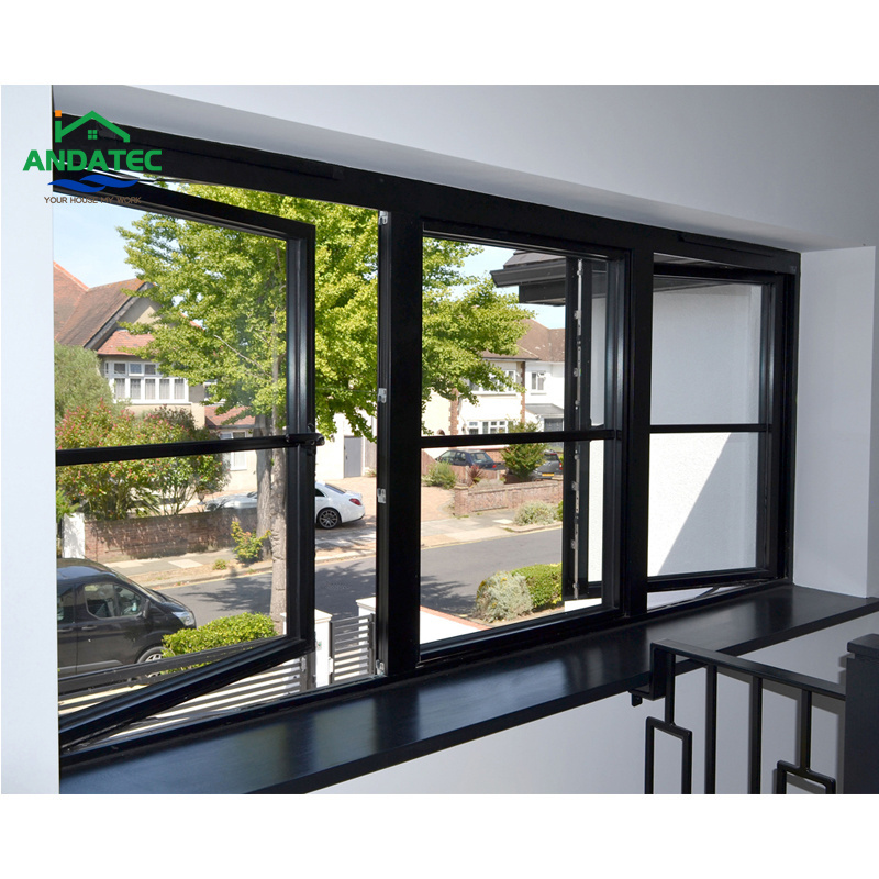 Anda High Quality Hurricane Impact Tempered Glass Double Glazed Windows Balcony Aluminum Casement Window