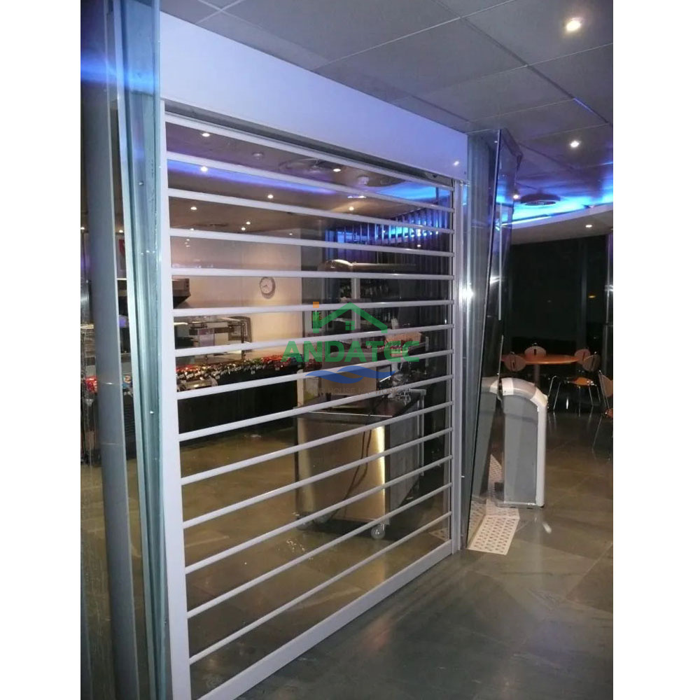 Anda Commercial Security Shop Acrylic Polycarbonate PVC Transparent Sliding Roller Shutter Door