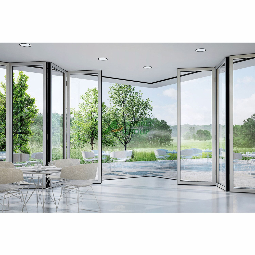 Anda Customized Folding Doors Glass Bifold Commercial Double Glazed Hurricane Bifold Doors With Security Screen