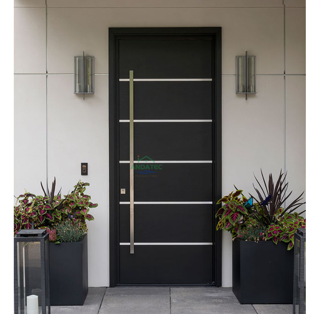 ANDATEC Exterior Front Main Entry Solid Core Design Modern Pivot Wooden Doors