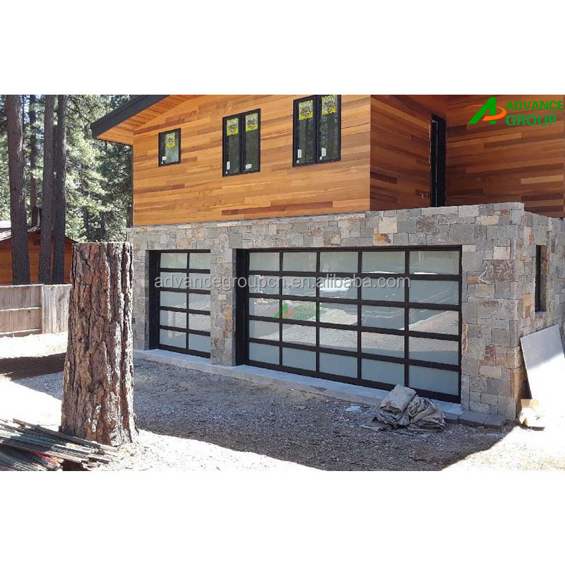 9x9 Customized Automatic Glass Garage Door/ Insulate Double Tempered Glass Garage Door With Best Price