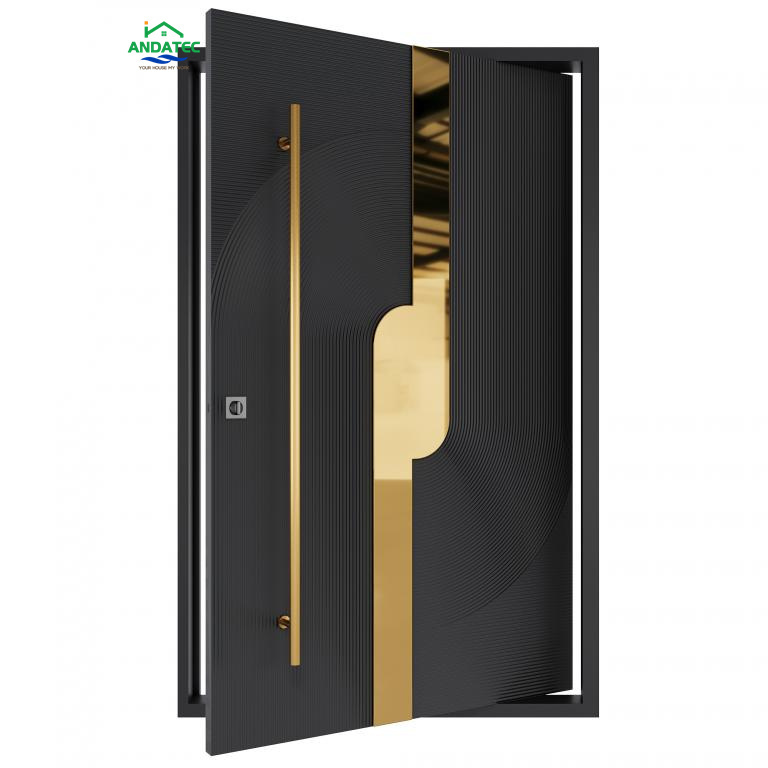 ANDATEC Exterior Front Main Entry Solid Core Design Modern Pivot Wooden Doors