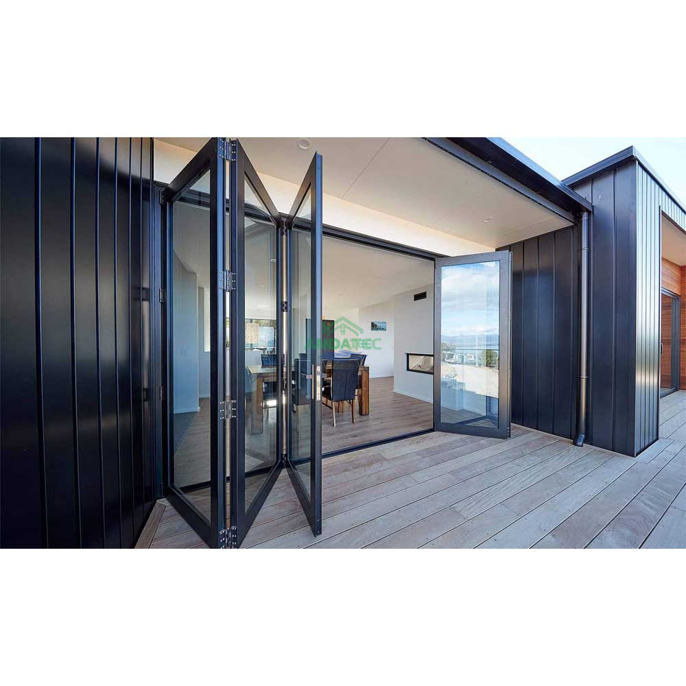 Anda Double glass aluminum folding door accordion door for villa aluminum folder door