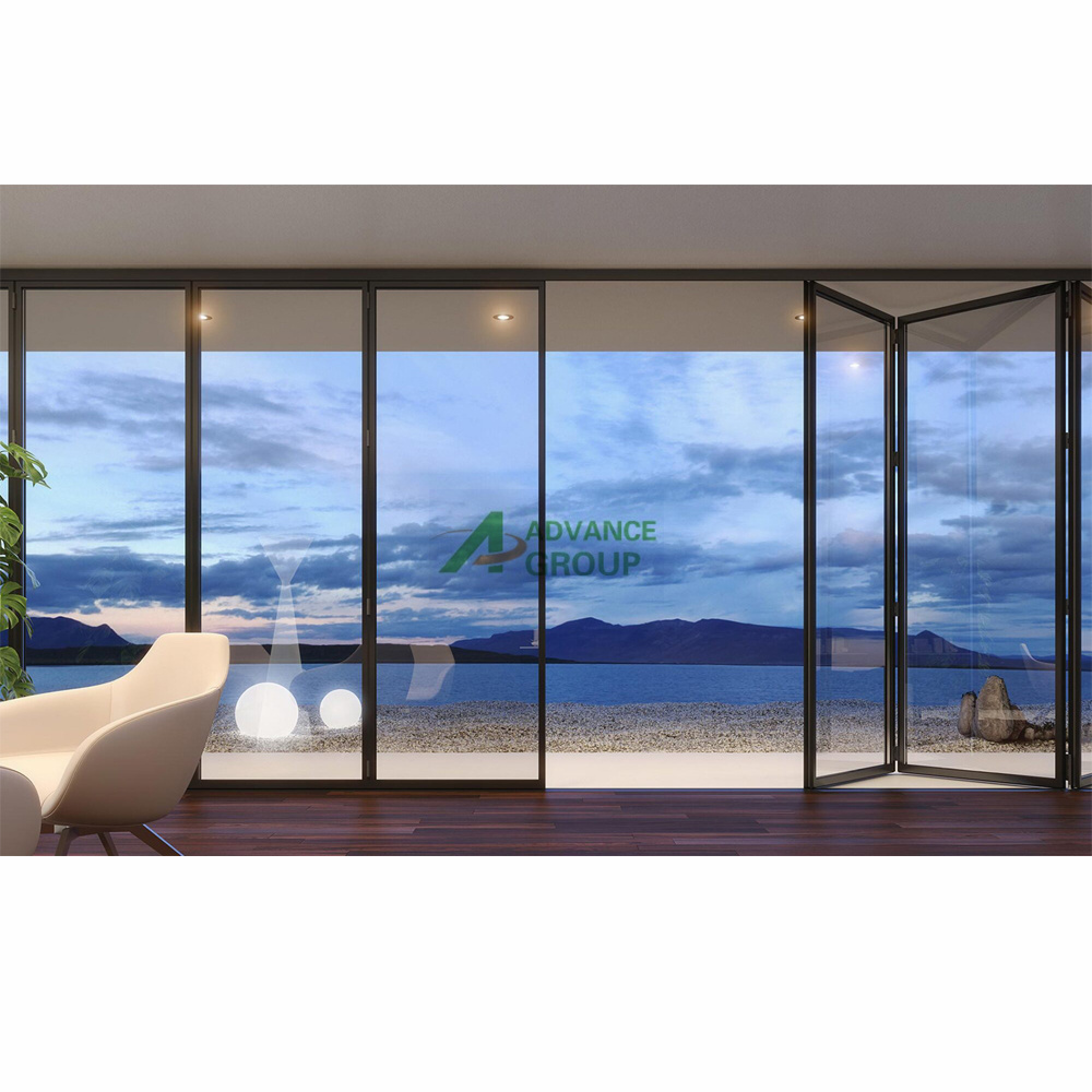 Anda Customized Folding Doors Glass Bifold Commercial Double Glazed Hurricane Bifold Doors With Security Screen