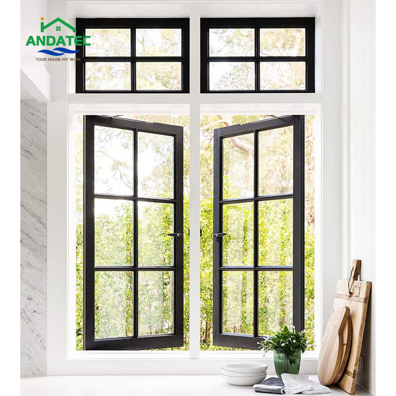 Anda High Quality Hurricane Impact Tempered Glass Double Glazed Windows Balcony Aluminum Casement Window