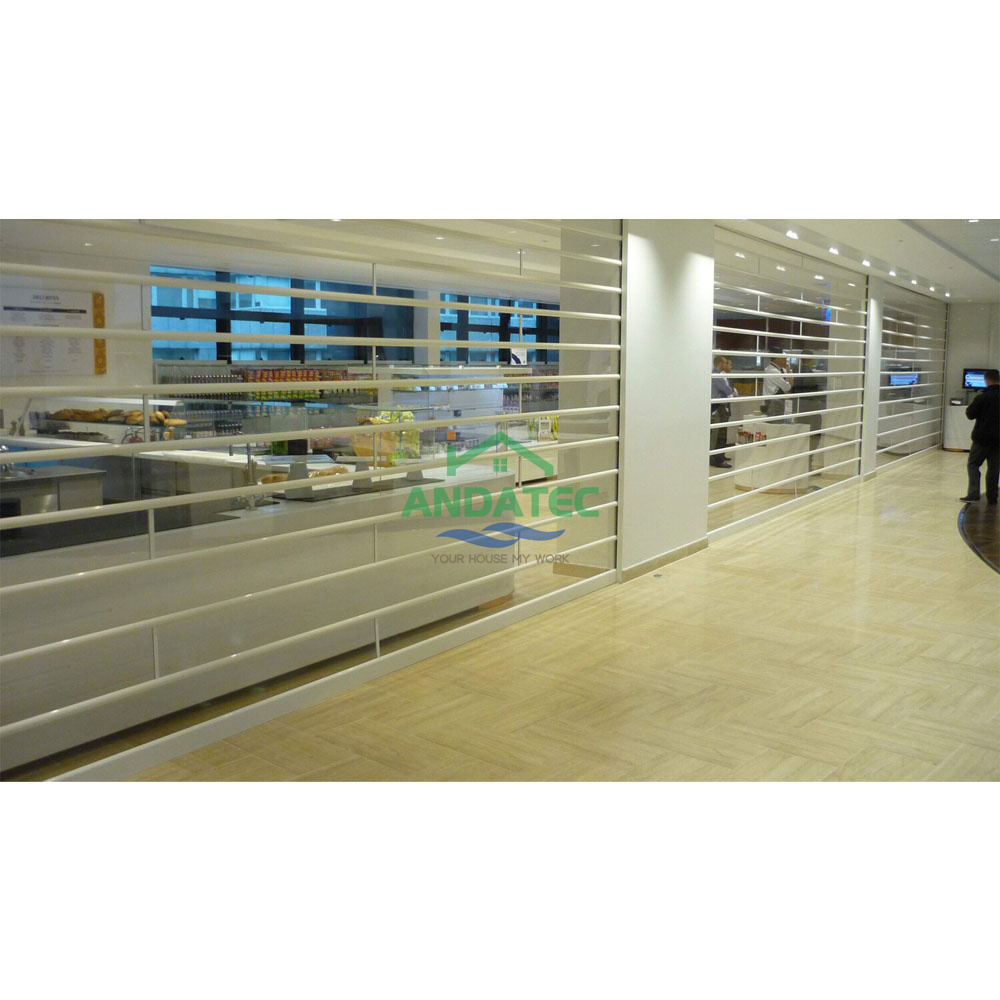 Anda Commercial Security Shop Acrylic Polycarbonate PVC Transparent Sliding Roller Shutter Door