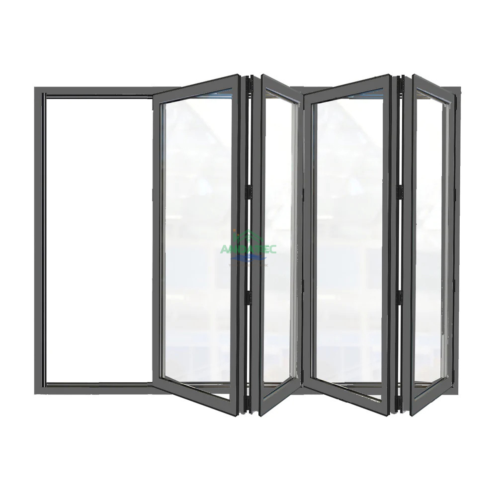 Factory wholesale aluminium hurricane proof exterior bifold patio folding glass doors outswing energy efficient bifold doors