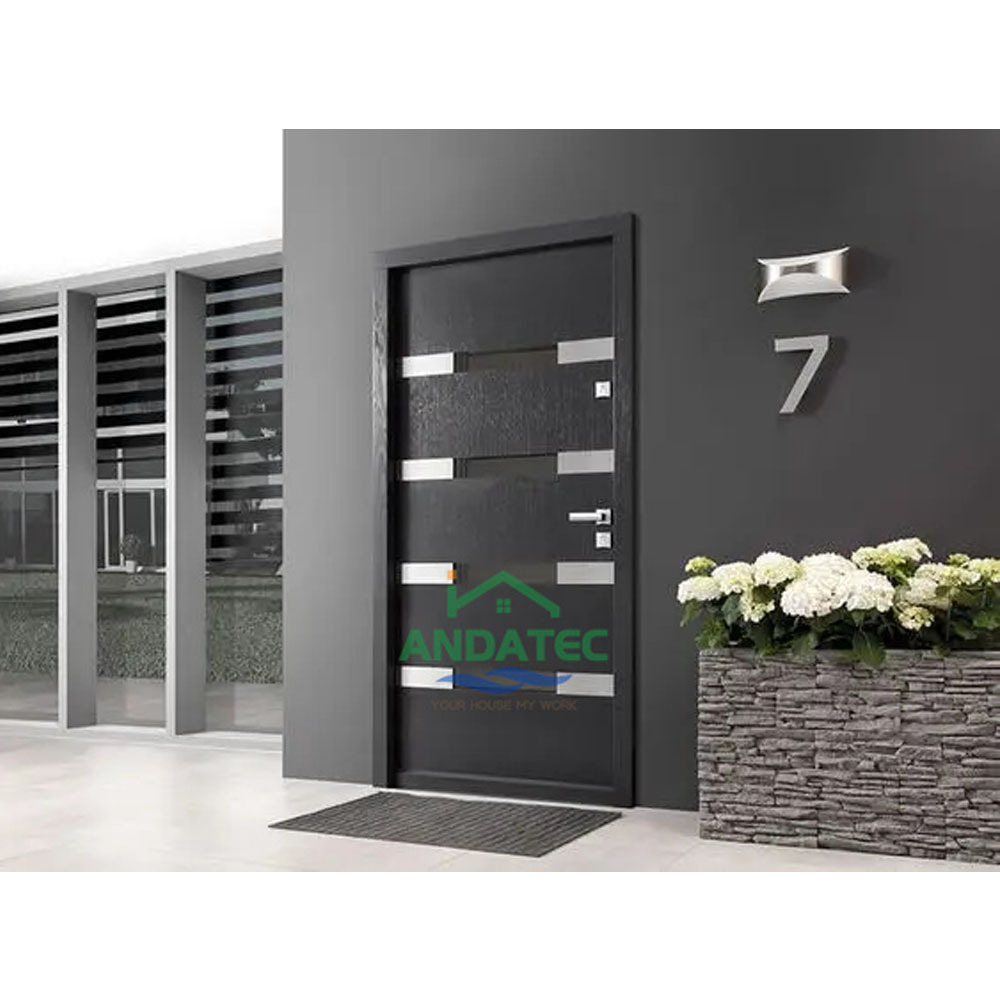 ANDATEC Exterior Front Main Entry Solid Core Design Modern Pivot Wooden Doors