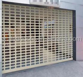 Guangzhou security grill roller shutter door, electric burglary proof  roll up doors