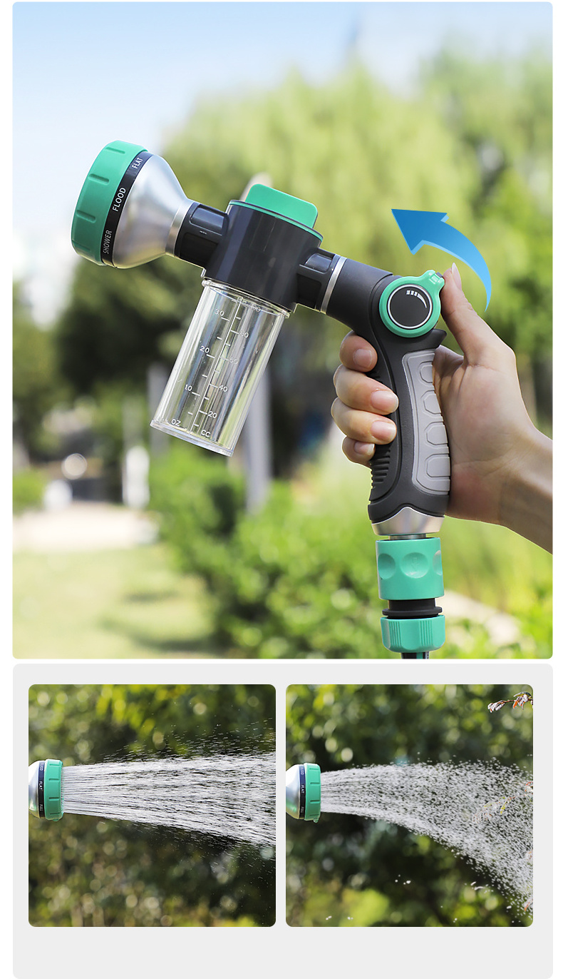 10 pattern Plastic water garden Hose Nozzle car cleaning foam wash water spray gun