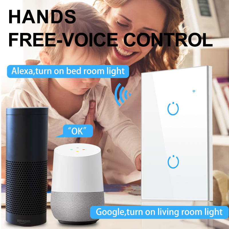 Alexa Smart Switch US Standard Tuya Control Works with Google Home Voice Control WiFi Smart Home Touch Switches Need neutral